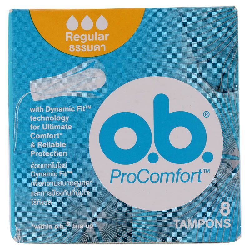 โอบีผ้าอนามัยแบบสอดธรรมดา8ชิ้น O.B Regular Tampon 8pcs. [หมายเลขบาร์โค้ด 0000048933629]