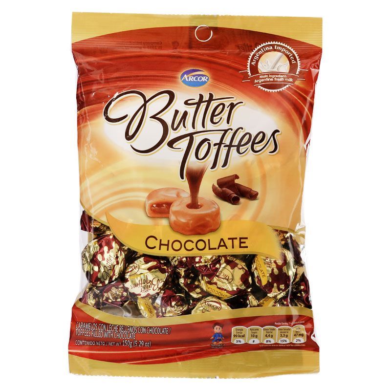 อาร์คอร์ลูกอมรสทอฟฟี่ช็อก 100กรัม Arcor Butter Chocolate 100g. [หมายเลขบาร์โค้ด 7790580151300 ]