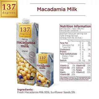 137ดีกรีน้ำนมแมคาเดเมียผสมเมล็ดทานตะวัน 1000มล 137 degrees Macadamia Milk with Sunflower Seeds 1000ml [8859636810918 ]