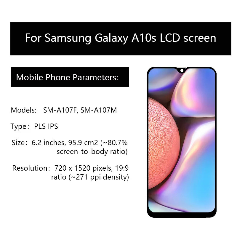 SAMSUNG สําหรับSamsung A10S LCD A107F/DS A107 LCDสําหรับSamsung A10S A107 หน้าจอLCD Touch Digitizer 