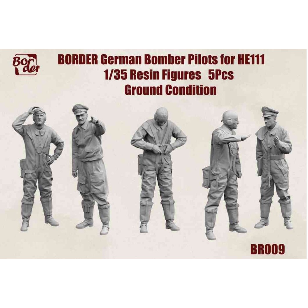 Border BR-009 1/35 Pilots เรซิ่นตัวเลข Ground Condition (5 ชิ้น) สําหรับ HE111 BF-018