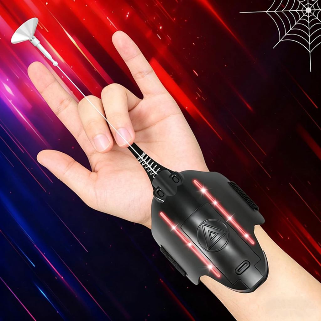 Spider Web Shooter 3.0 - อัพเกรด LED Dual Mode Spider Web Launcher ของเล่นแม่เหล็กและเคล็ดลับถ้วยดูด