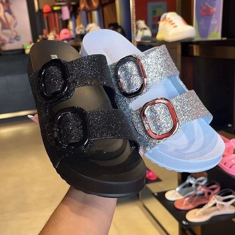 Melissa Melissa รองเท้าผู้หญิงหนาSoled Wide-Faced Jelly Shoes รองเท้าแตะ รองเท้าแตะ