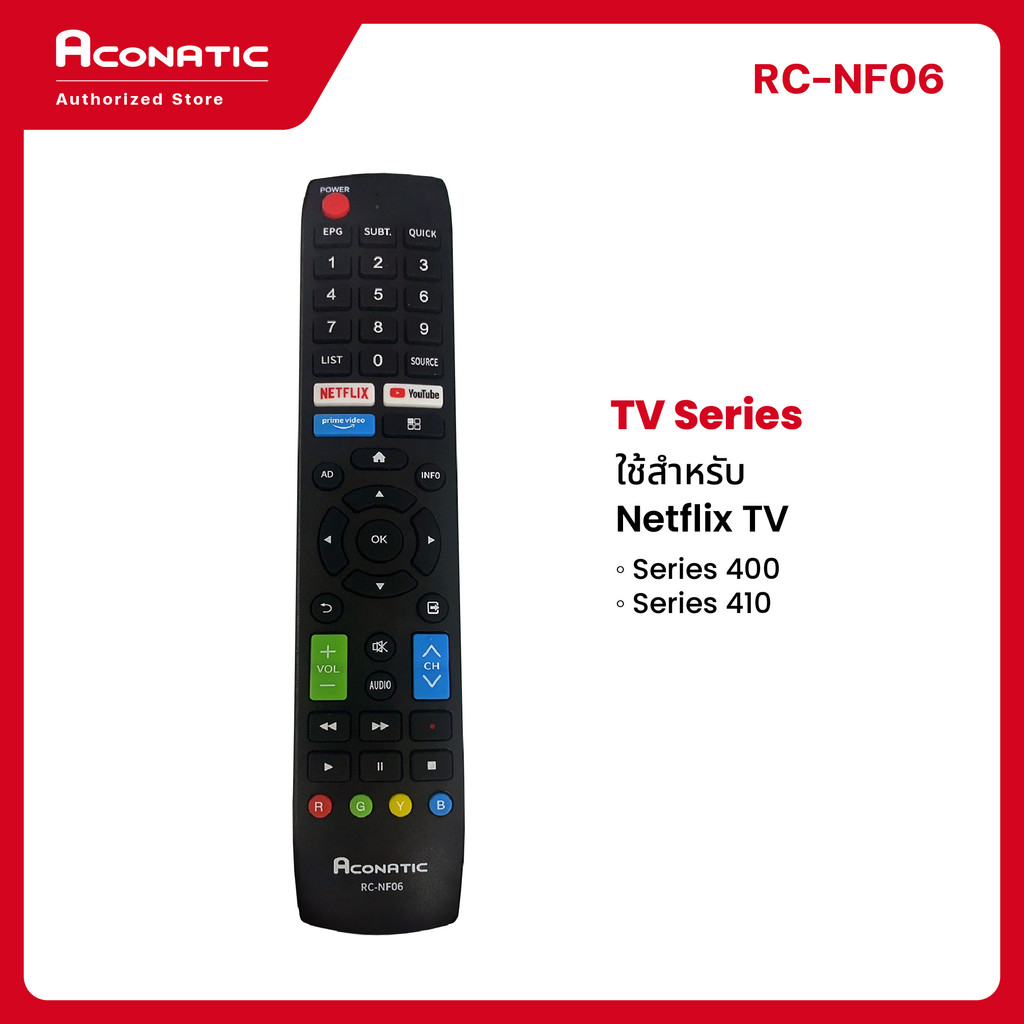 Aconatic รีโมททีวี รุ่น RC-NF06 Series 400AN และ 410AN รีโมทคอนโทรล