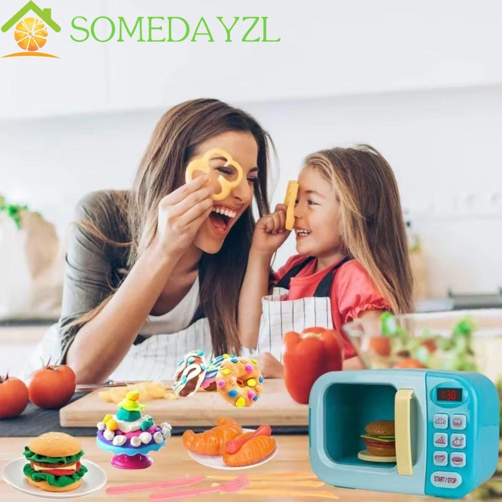 SOMEDAYZL เครื่องใช้ในครัวเรือนของเล่น, Creative DIY จําลองไมโครเวฟของเล่น,อุปกรณ์ถ่ายภาพ Montessori สีสันการศึกษาเตาอบครัวของเล่นเด็กของขวัญ