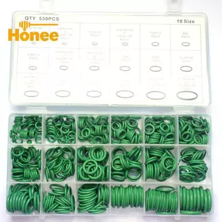 [Honee] 530 ชิ้นซีลโอริง R134a ซ่อมรถเครื่องปรับอากาศยางซีลชุดกล่อง Nice