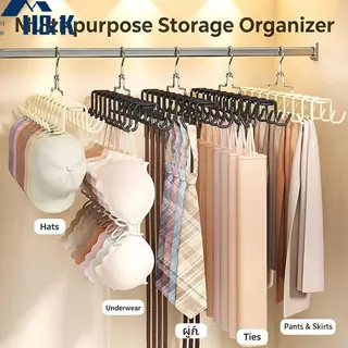 [H&K] ประหยัดพื้นที่ Multi Hook Hanger 360 หมุนลื่นสําหรับ Bras Camisoles Tank Tops เข็มขัดตู้เสื้อผ้าขนาดเล็ก Solution {th}