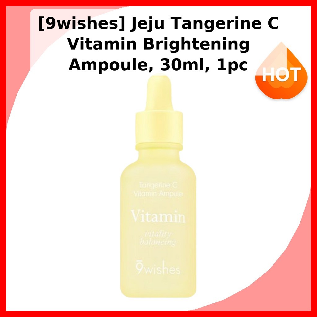 [9wishes] Jeju Tangerine C Vitamin Brightening Ampoule, 30ml, 1 ชิ้น / Korean Brightening Serum / Vi