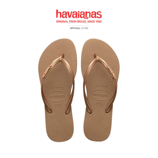 HAVAIANAS รองเท้าแตะ Slim Logo Metallic Flip Flops GOLD 41198753581F_H3GDXX