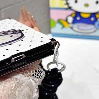 New style ลายจุด Kitty Cat โซ่มือ เคส สำหรับ Samsung Galaxy Z Fold8 Wide Case ชุดสามชิ้นที่ถอดออกได้รวมทุกอย่าง แกนกลางแม่เหล็ก ป้องกันการตก พลิกปก เคส