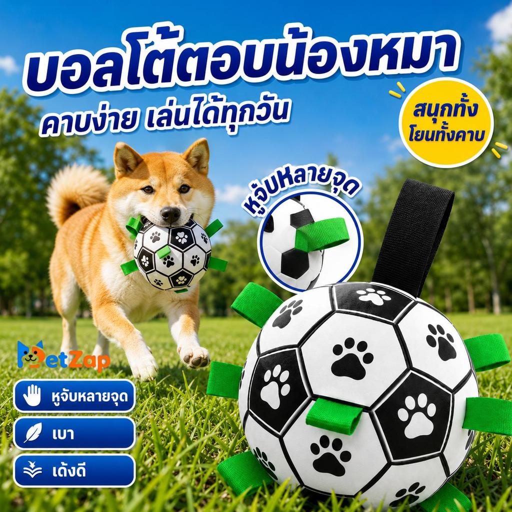 【PetZap】ของเล่นสุนัข บอลสุนัข มีสายดึง ของเล่นหมา ทนกัดกันแตก หนังนิ่ม เคี้ยวสนุก ฝึกสุนัข พร้อมส่ง มี COD CW-127