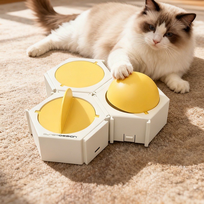 Pet educational toy, cat entertainment corner, freely assembled cat fun food, snack hiding pet toy