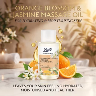 Boots Ingredients Orange Blossom & Jasmine Massage Oil 100Ml บู๊ทส์ อินกรีเดียนส์ ออยล์