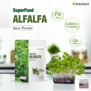 NARAH ALFALFA JUICE POWDER (นราห์) น้ำผักอัลฟัลฟ่าคั้นสดเข้มข้น 30g คลอโรฟิลล์สูง บาลานซ์ฮอร์โมน