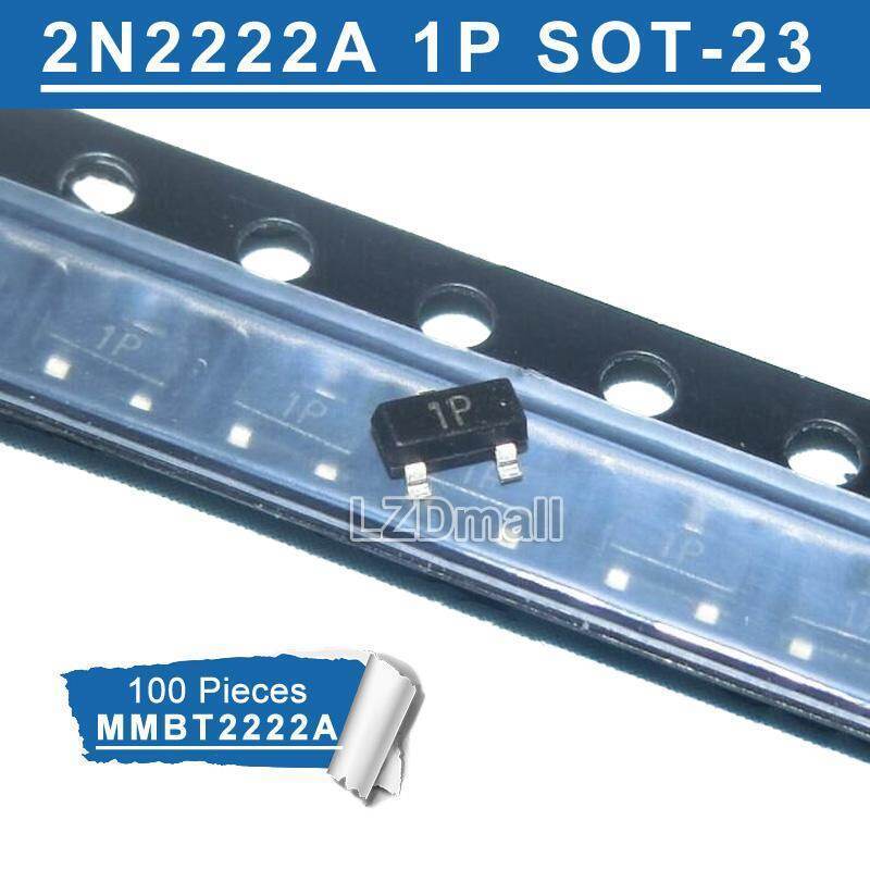 100pcs 2N2222A 1P SOT-23 2N2222 MMBT2222A SOT23 SMD NPN 0.6A 40V 600mA ทรานซิสเตอร์ใหม่