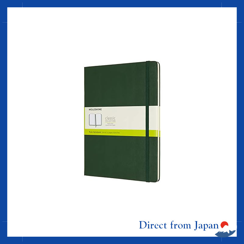 Moleskine Classic Notebook Hard Cover Plain XL Size (19cm x 25cm) Myrtle Green QP092K15