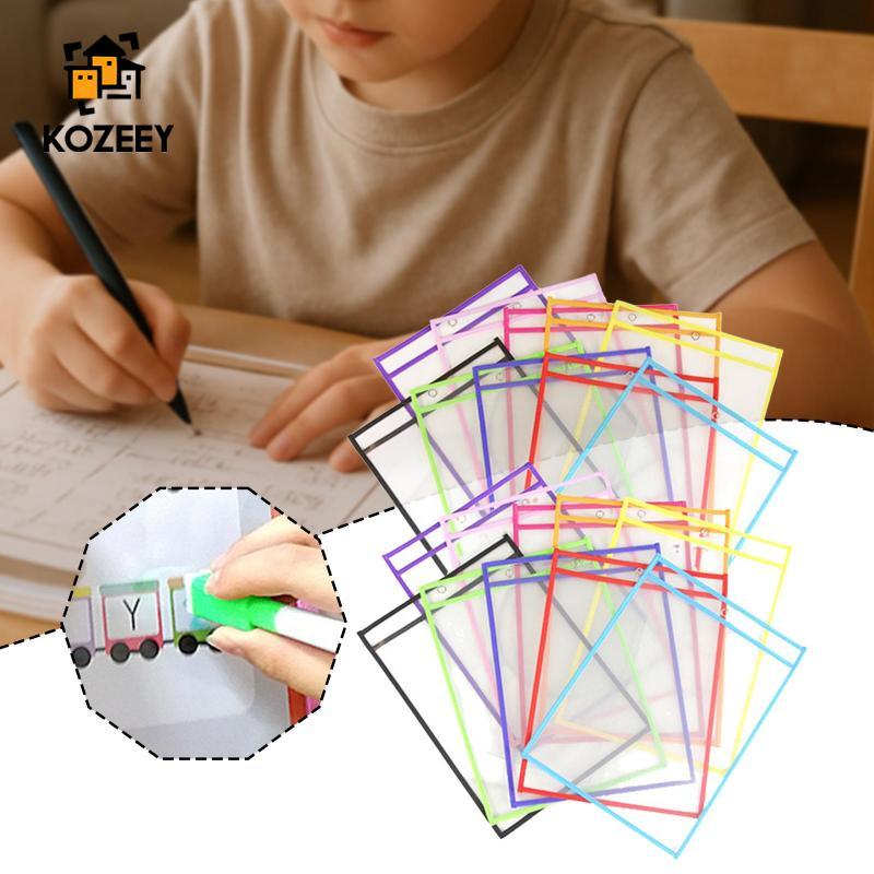 [KOZEEY] 20 ชิ้น Dry Erase Pocket Sleeves Dry Erase Pockets Sheet Protectors นํากลับมาใช้ใหม่ได้ 10 