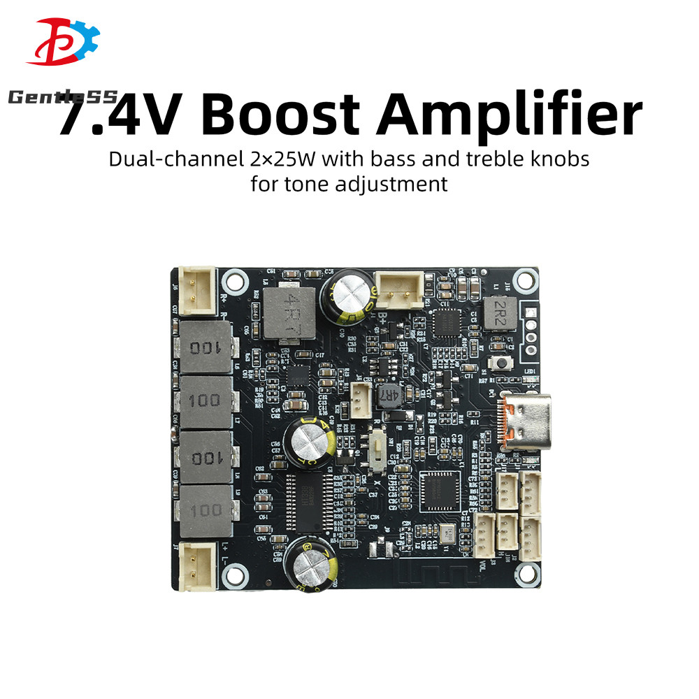 7.4V แบบบูรณาการชาร์จ Boost บลูทูธเครื่องขยายเสียง 2*25W โมดูลเครื่องขยายเสียงไม่รองรับ App Type-C