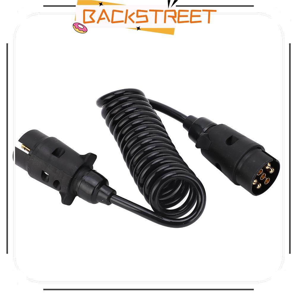 BACKSTAGEReET Trailer Spring Wire, 12 V/24 V 2 M ลากจูง Coiled Wire, ทนทาน 7 Core Coiled Trailer Wir