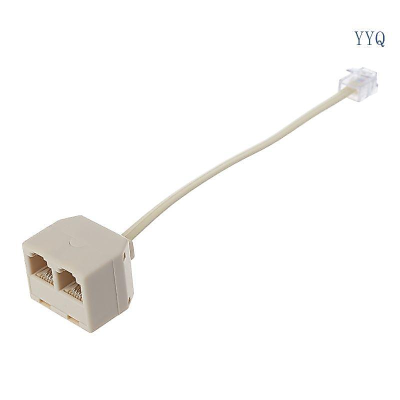YYQ โทรศัพท์ Splitter RJ11 6P4C 1 ชาย 2 หญิงอะแดปเตอร์ RJ11 ถึง RJ11 แยก