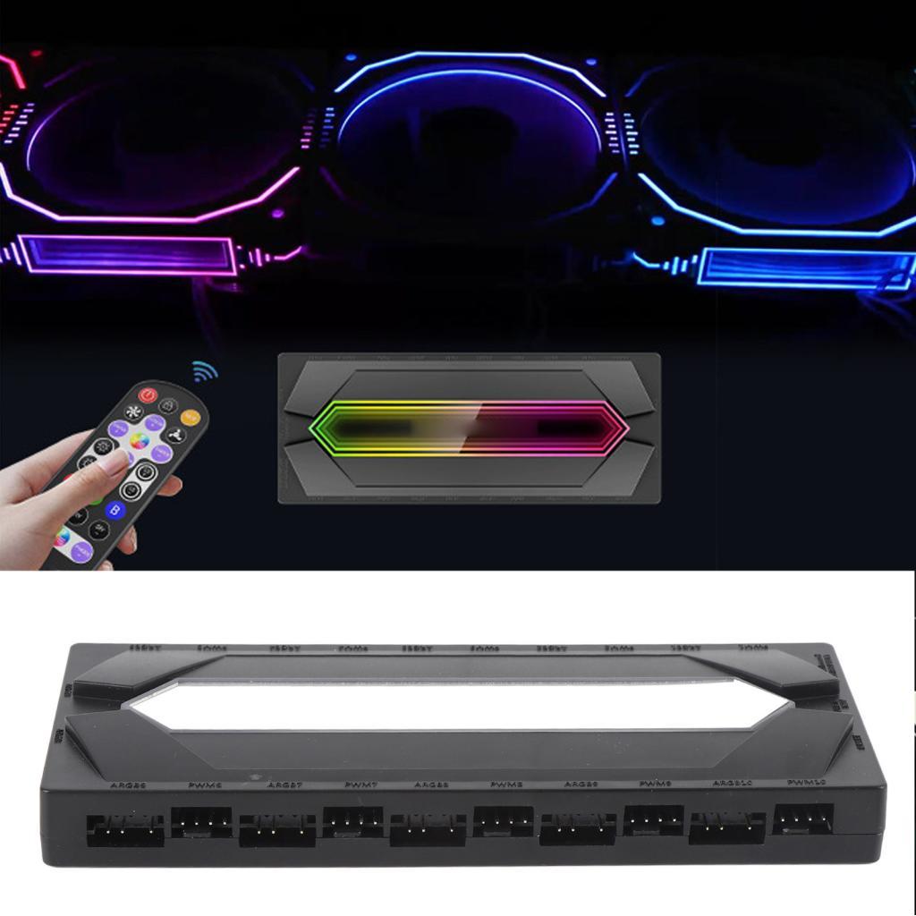 ARGB PWM Fan Hub 1 ถึง 10 Splitter พร้อมฐานแม่เหล็กสําหรับและพอร์ต PC Case Controller CPU Cooling (ส