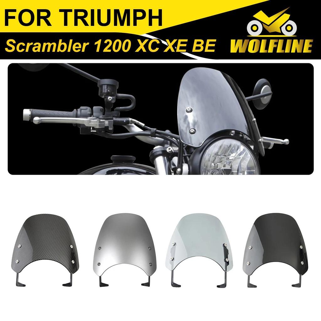 CF Wolf Lineมอเตอร์ไซด์กระจกด้านหน้าFairing W/วงเล็บสําหรับTriumph Bonneville Scrambler 1200 XC XE B