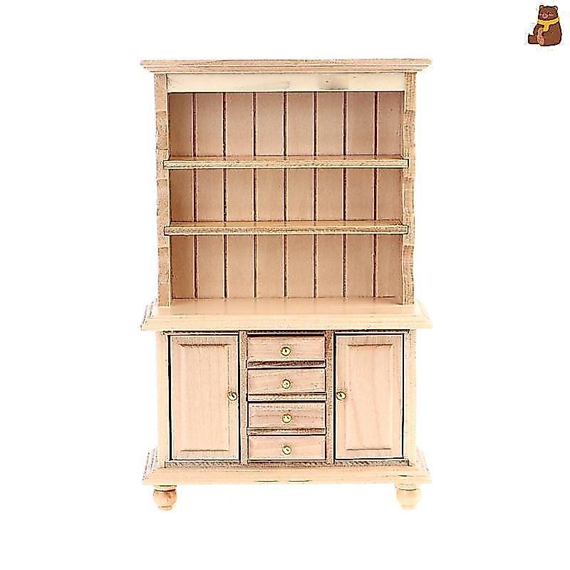 [TA] 1:12 Dollhouse Miniature Wood Display Cupboard Shelf Cabinet Decorative Painted TH