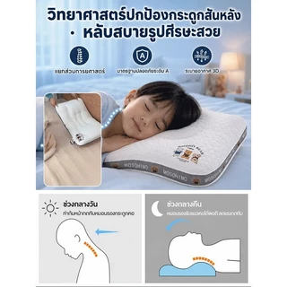 หมอนเด็ก ผ้าฝ้ายถัก ระบายอากาศได้ดี ป้องกันไรฝุ่น รองรับสรีระศรีษะของเด็กได้ดี ช่วยให้คุณภาพการนอนหลับดีขึ้น