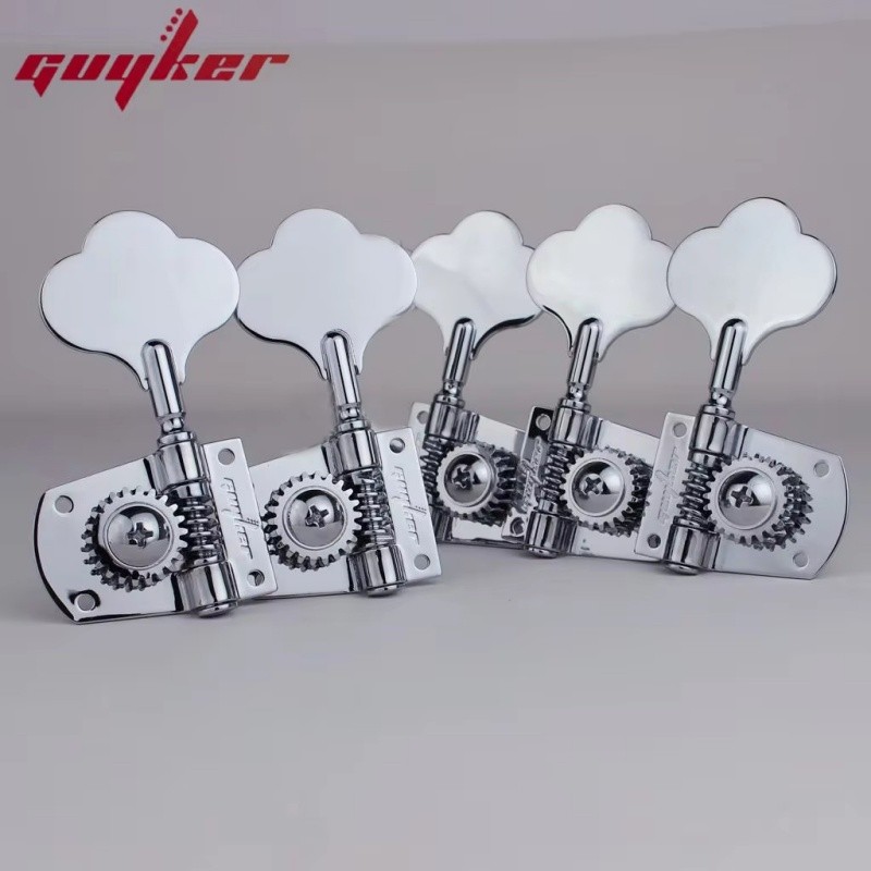 GUYKER เปิดกรอบไฟฟ้า Bass Tuning Peg อัตราทดเกียร์ 21:1 Chrome สําหรับเบส