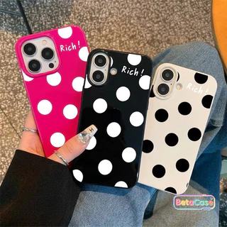 เคสไอโฟนเจลลี่ลายจุดขาวมินิมอลพรีเมียม 17Pro/16/15/14/13/12/11/ProMax/7G/7/8Plus/XS/XR/SE2/SE3