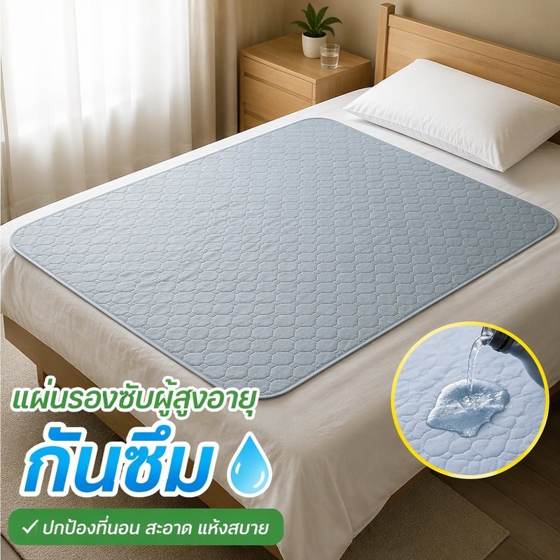 แผ่นรองซับผู้ใหญ่ กันน้ำ ซักเครื่องได้ ซับปัสสาวะ แผ่นรองเตียง ผู้สูงอายุ ผู้ป่วยติดเตียง