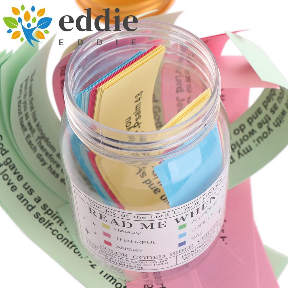 EDIE Bible Verse Jar, การ์ดที่มีสีสัน Bible Notes อ่านฉันเมื่อขวด, ส่งเสริมของพระเจ้า Creative การ์ด