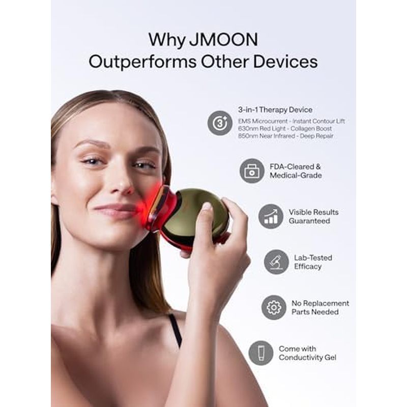 JMOON โดย Ulike อุปกรณ์บํารุงผิวหน้า Microcurrent การบําบัดด้วยแสงสีแดงสําหรับผิวหน้า, เครื่องต่อต้า