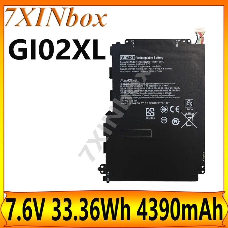7XINbox GI02XL G102XL 7.6V 33.36Wh 4390mAh OEM แบตเตอรี่แล็ปท็อปสําหรับ Hp Pavilion X2 12-B000NG B00