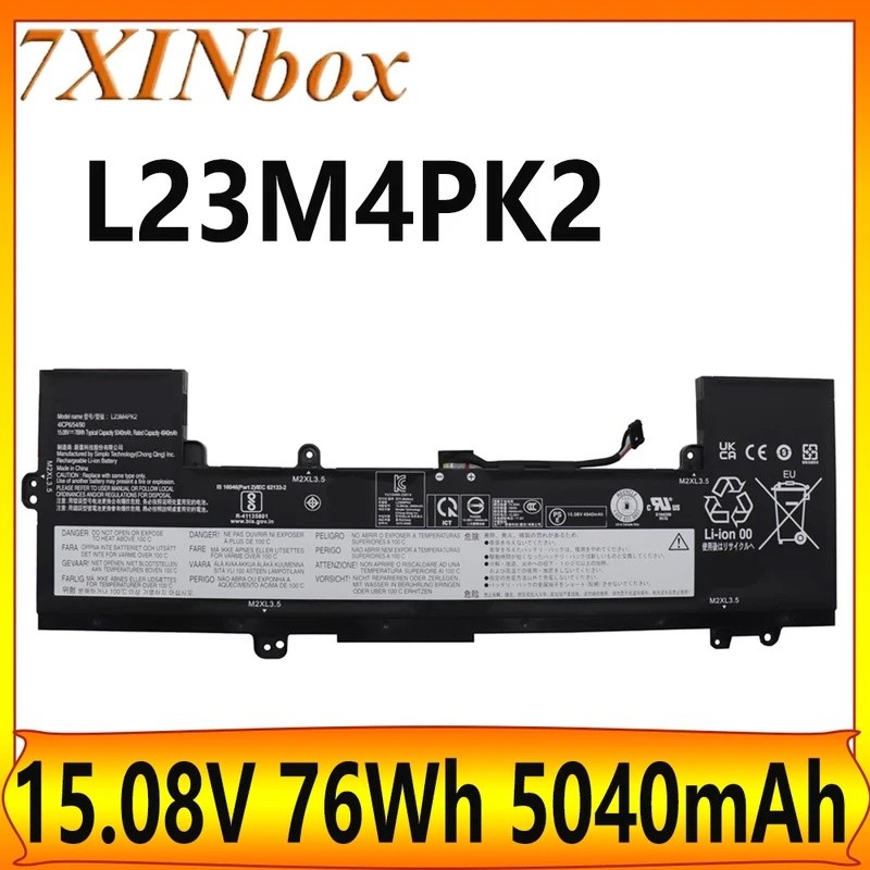7XINbox L23M4PK2 L23B4PK2 L23D4PK2 15.08V 76Wh 5040mAh แบตเตอรี่แล็ปท็อปสําหรับ Lenovo IdeaPad Slim 