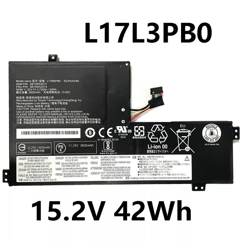 7XINbox L17L3PB0 L17M3PB0 15.2V 42Wh แบตเตอรี่แล็ปท็อปสําหรับ Chromebook 100E 300E 500E C340-11 L17C