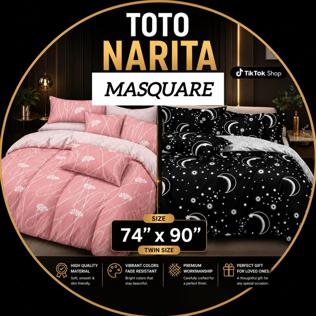 Toto Narita ผ้าฝ้ายผ้าพันคอคู่ขนาด 74x90 นิ้วพรีเมี่ยมผ้านวมระบายอากาศนุ่มทนทานยาวนานผ้าปูที่นอนหรูห
