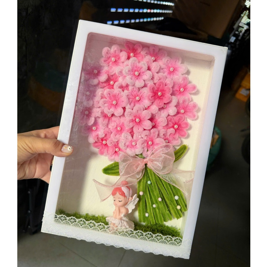 [HCMC EXPRESS] กรอบดอกไม้กํามะหยี่สังกะสีแฮนด์เมดเพื่อตกแต่งการศึกษาและพื้นที่ทํางานและทําให้ของขวัญ