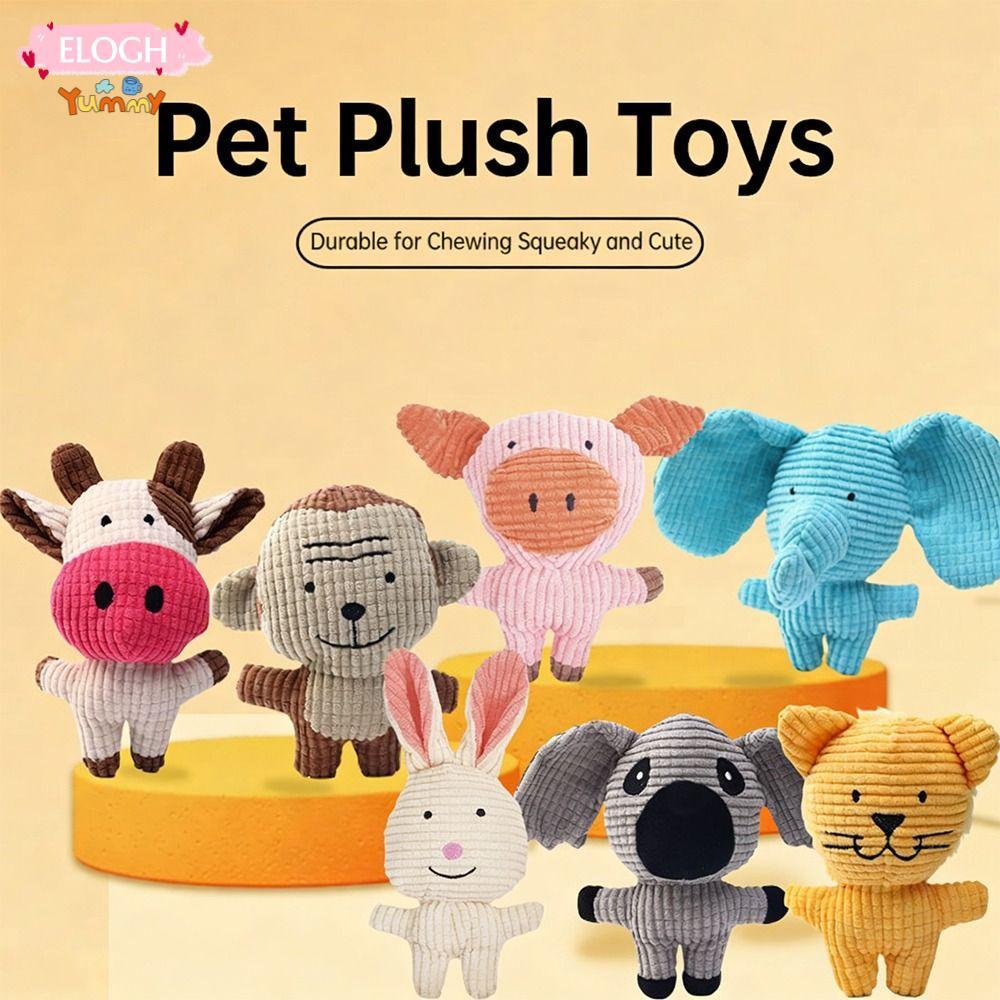 ELOGH ตุ๊กตาสุนัขของเล่น, ตุ๊กตามีเสียง Interactive Pet Companion ของเล่น, ทําความสะอาดฟันนุ่มแมวน่า