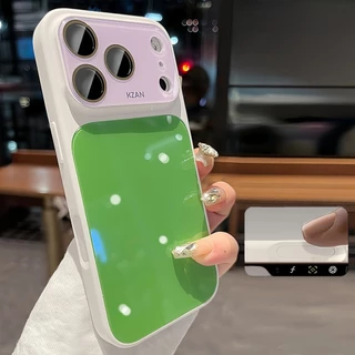 เคสโทรศัพท์หน้าต่างขนาดใหญ่สีตัดกัน Dopamine สไตล์ใหม่สําหรับ iPhone 17 Pro Max 16 15 14 13 Pro Max ครอบคลุมเต็มรูปแบบกันกระแทกฝาหลัง