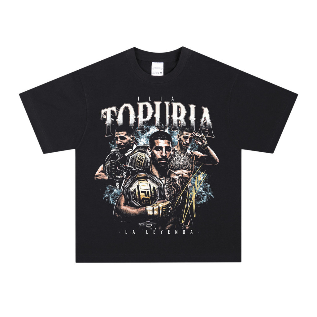 【in stock】[มีสินค้า] เสื้อ Ilia Topuria UFC รุ่นเรโทร แขนยาวและแขนสั้น ผ้าฝ้ายแท้ ระบายอากาศได้ดี