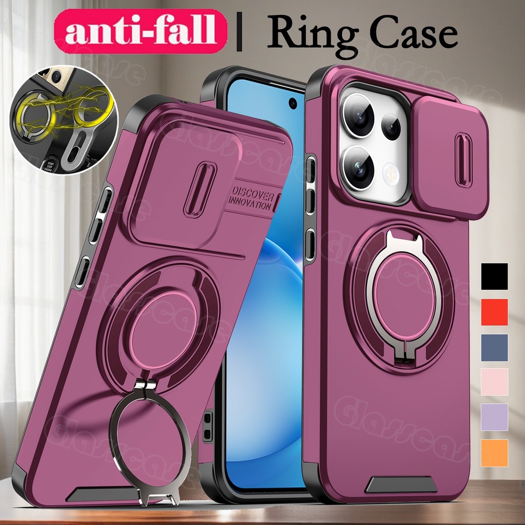 Oppo Reno16 F 5G 2026 สําหรับ OPPO Reno 16 F Pro 16F 16Pro OPPOReno16F Push กล้องกันกระแทกป้องกันแหวนเกราะเคสโทรศัพท์วงเล็บโลหะ Stent ปลอกฮาร์ดปกหลัง