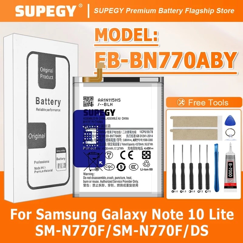 100% ใหม่คุณภาพสูง EB-BN770ABY แบตเตอรี่สําหรับ SAMSUNG Galaxy หมายเหตุ 10 Lite/SM-N770F/SM-N770F/DS