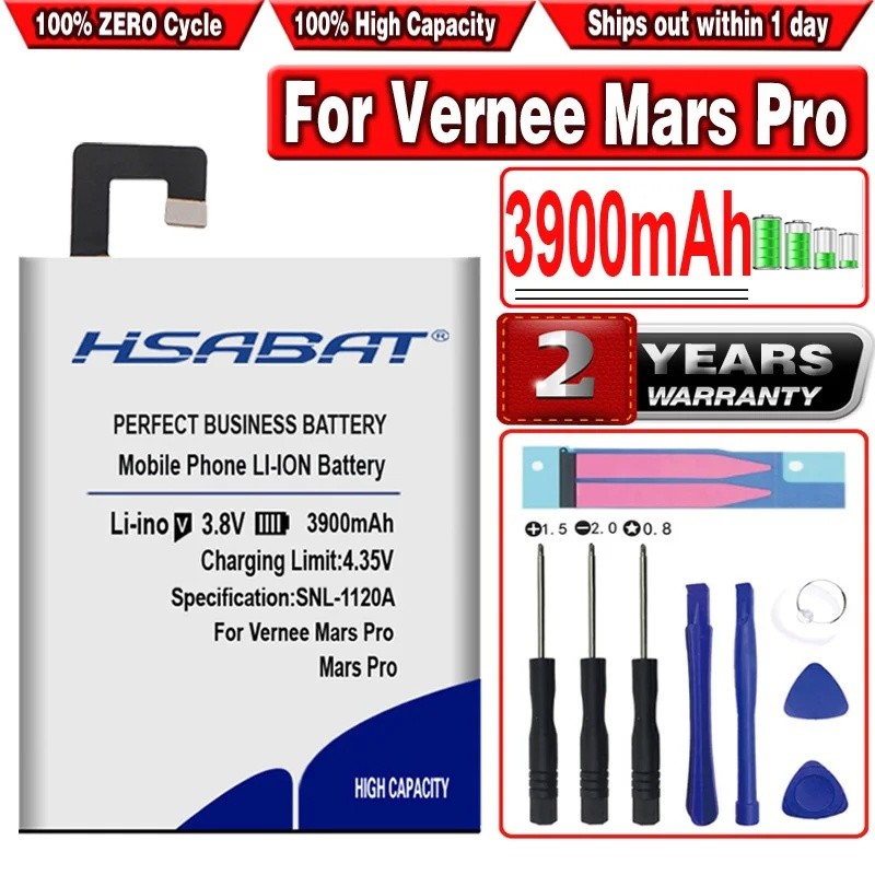 HSABAT แบตเตอรี่ Mars Pro 3900mAh สําหรับ Vernee Mars Pro