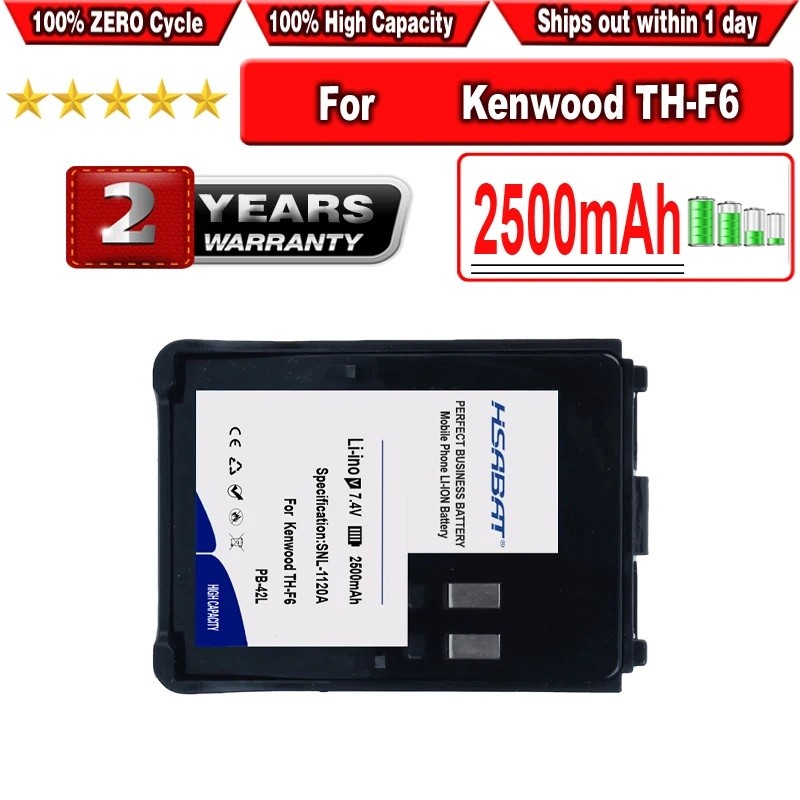 HSABAT 2500mAh PB-42L PB42L แบตเตอรี่สําหรับวิทยุ Kenwood TH-F6 TH-F6A TH-F7 TH-F7E