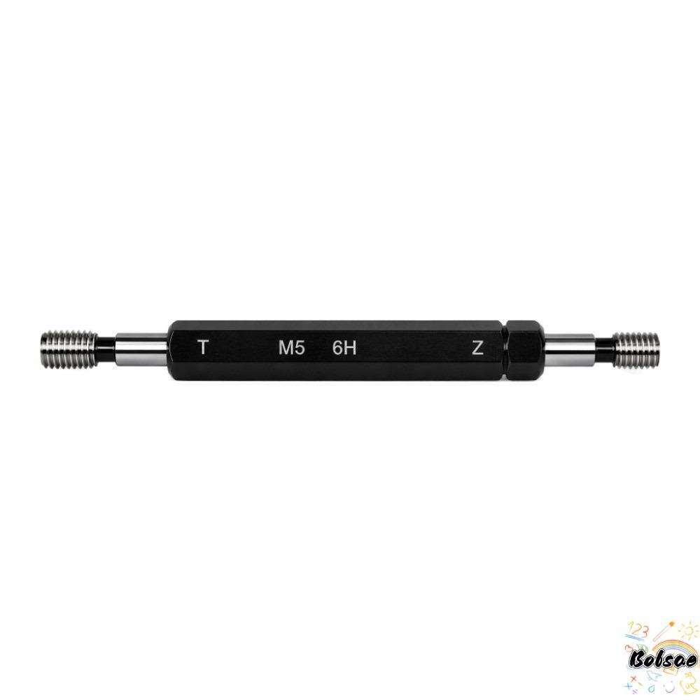 BOLSACF เครื่องวัดเกลียว, M5x0.8 สีดําปลายคู่เครื่องวัดด้าย,ทนทาน 6H Tolerance วัสดุเหล็กเมตริกวัดด้