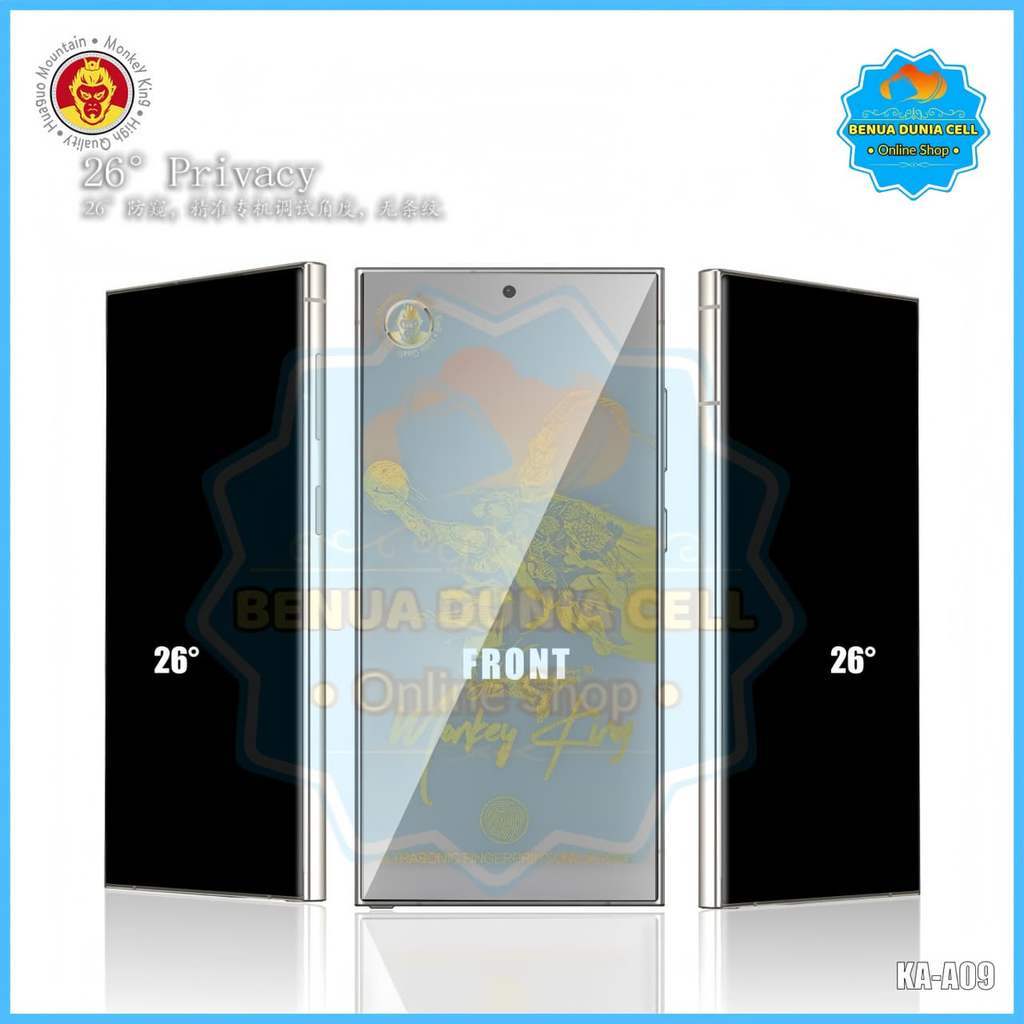 MINIMAL [MINIMUM 10 ชิ้น] KA - A09 TEMPERED GLASS ANTI SPY MONKEY KING FOR SAMSUNG
S21 S21+ S22 S22+