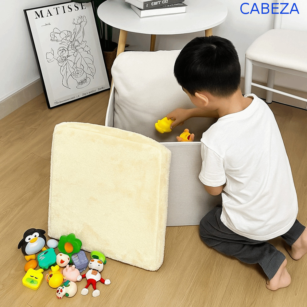 CABEZA Storage Ottoman, Multi-Functional Folding Design Folding Seat Ottoman, Folding Space Saving V