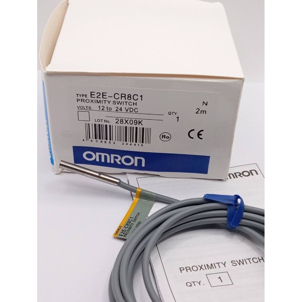 Proximity Sensor (รุ่น E2E-CR8C1) ซึ่งเป็นอุปกรณ์ตรวจจับวัตถุโลหะแบบเหนี่ยวนำ NPN, Normally Open (NO