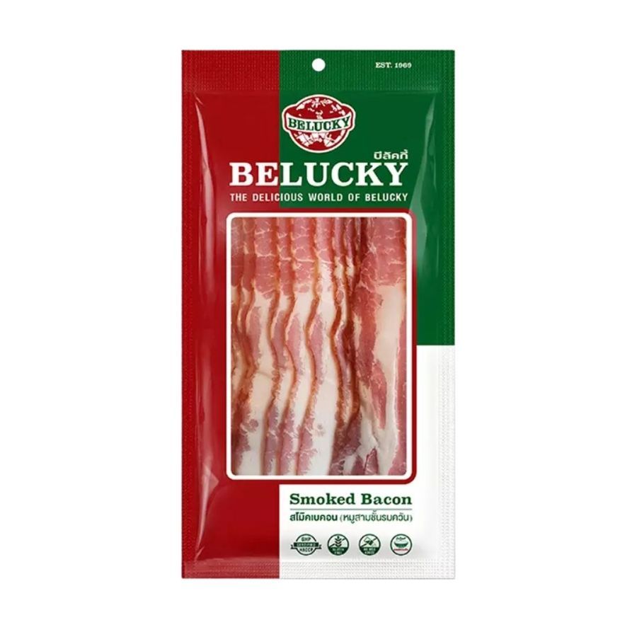 บีลัคกี้ สโมคเบคอน Belucky Smoked Bacon 400g.